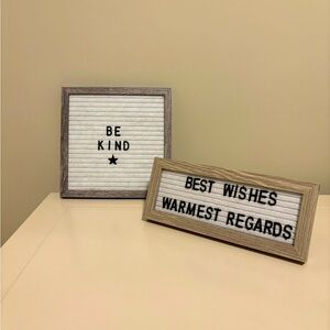 Two push letter grey wash frames